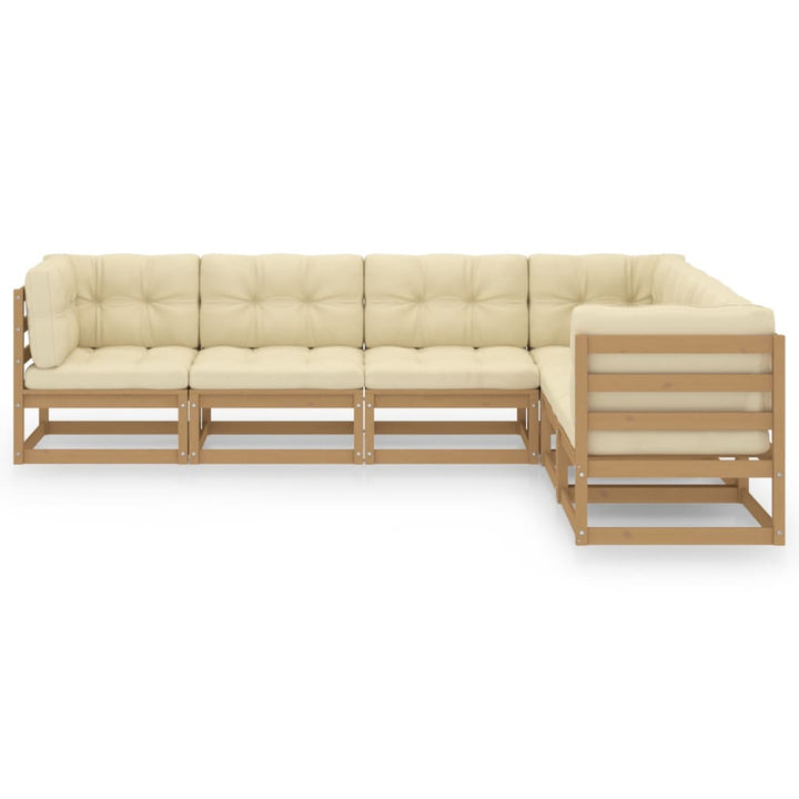 Vixl Set Mobilier De Grădină Cu Perne, 6 Piese, Lemn Masiv De Pin