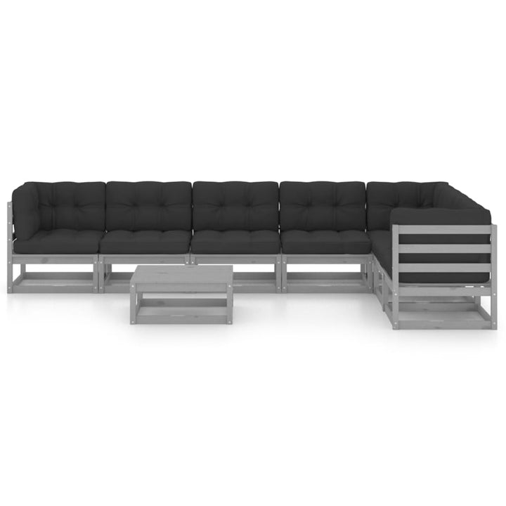 Vixl Set Mobilier Grădină Cu Perne, 8 Piese, Lemn Masiv De Pin