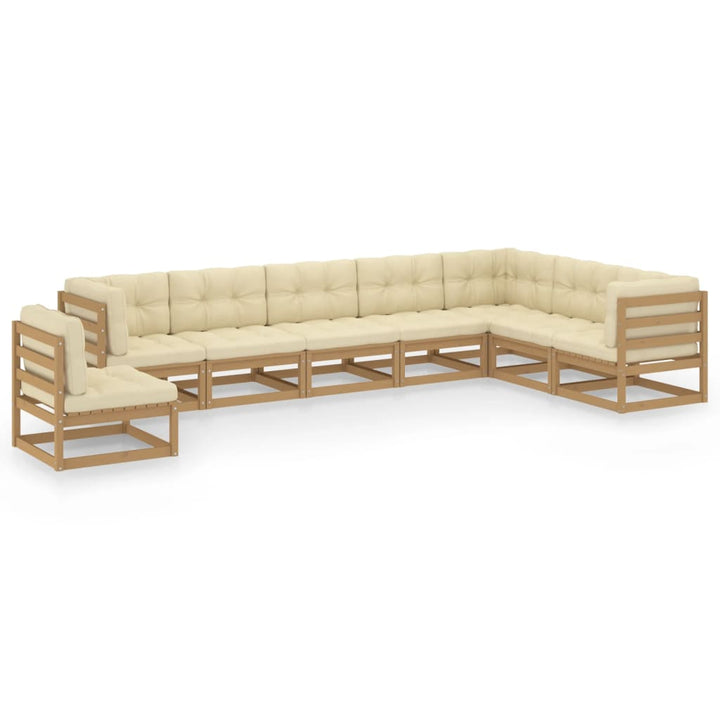 Vixl Set Mobilier Grădină Cu Perne, 8 Piese, , Lemn Masiv De Pin