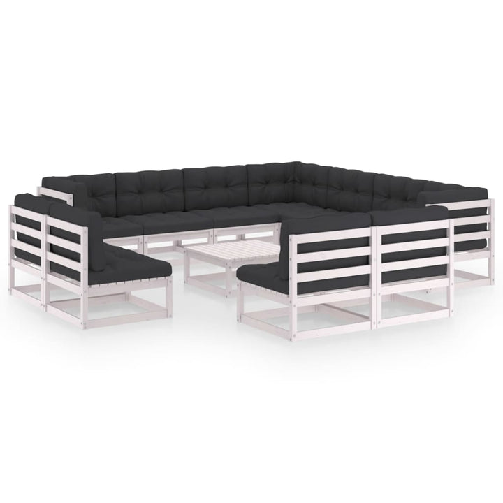 Vixl Set Mobilier Grădină Cu Perne, 12 Piese, Lemn Masiv De Pin