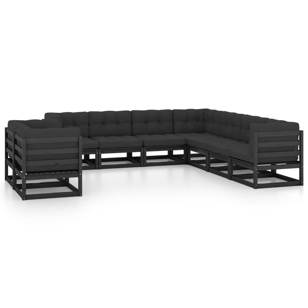 Vixl Set Mobilier Grădină, Perne, 9 Piese, Lemn Masiv Pin