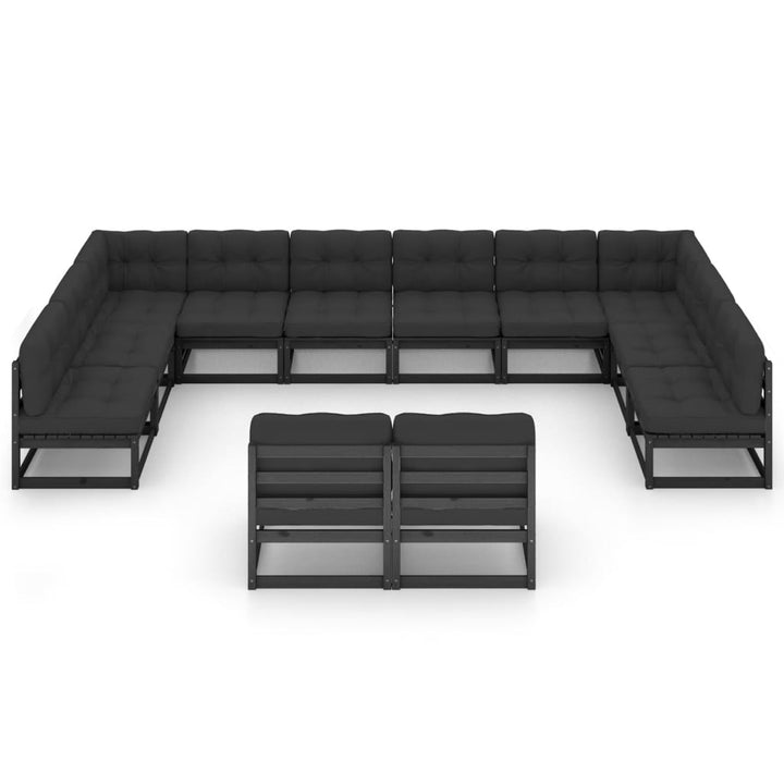 Vixl Set Mobilier Grădină Perne, 12 Piese, , Lemn Masiv Pin