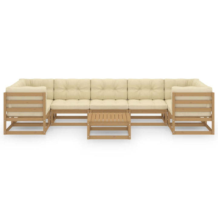 Vixl Set Mobilier Grădină, Perne, 8 Piese, Lemn Masiv Pin