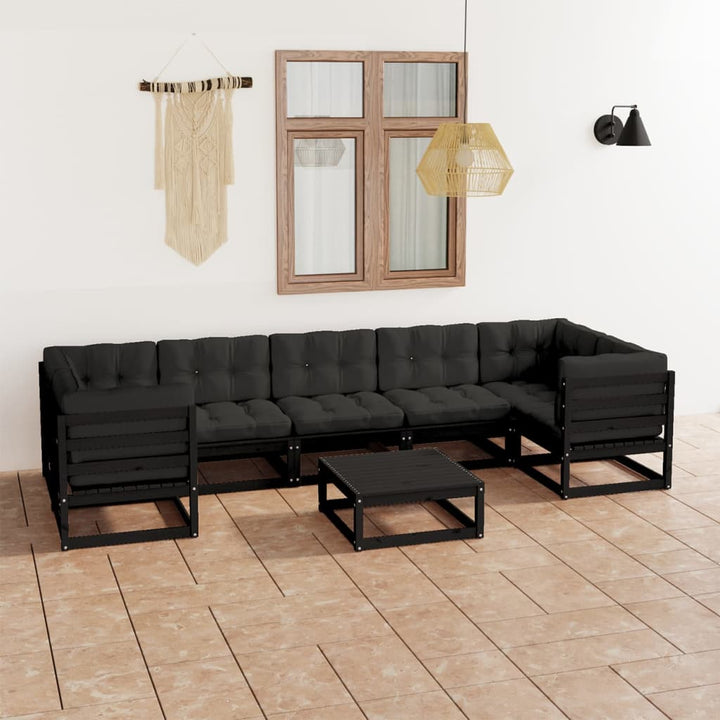 Vixl Set Mobilier Grădină, Perne, 8 Piese, Lemn Masiv Pin