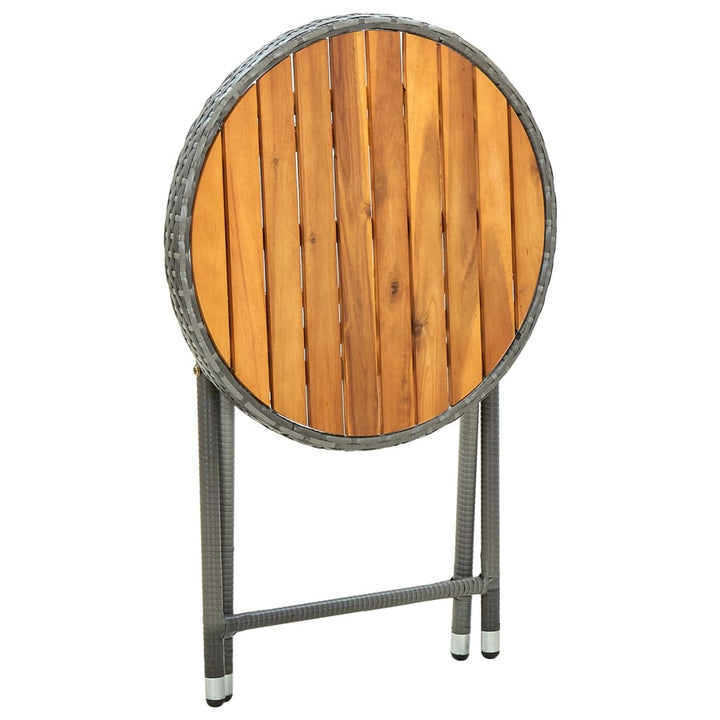 Masă De Ceai, , 60 Cm, Poliratan Și Lemn Masiv Acacia
