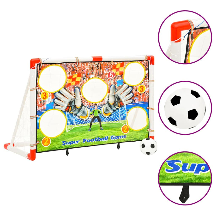 Set Poartă De Fotbal Copii Cu Perete De Poartă 120X51X77,5 Cm