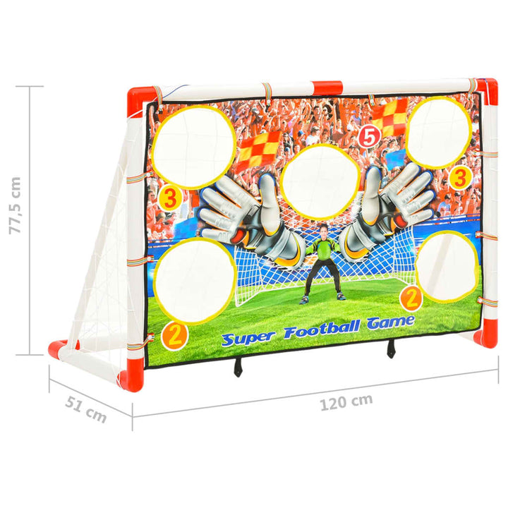 Set Poartă De Fotbal Copii Cu Perete De Poartă 120X51X77,5 Cm