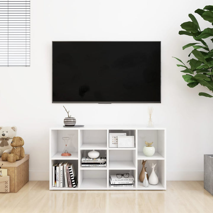 Banchetă Pantofar Alb Extralucios 103X30X54,5 Cm Lemn Prelucrat