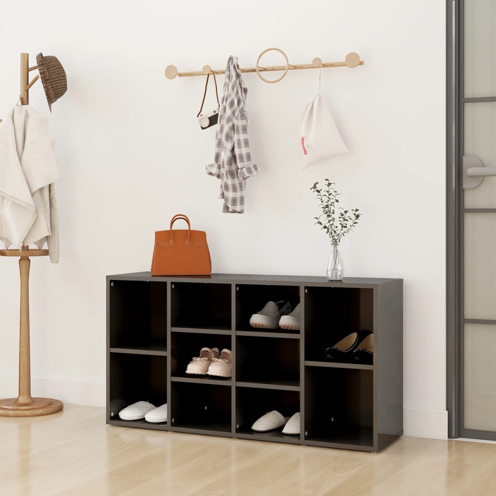 Banchetă Pantofar Alb Extralucios 103X30X54,5 Cm Lemn Prelucrat