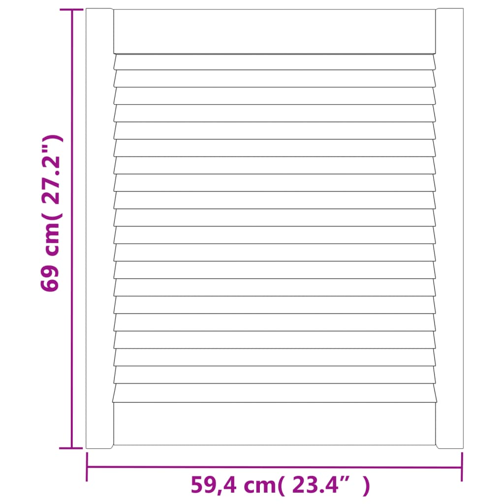 Uși Dulap Design Lambriu 4 Buc. 69X59,4 Cm, Lemn Masiv Pin