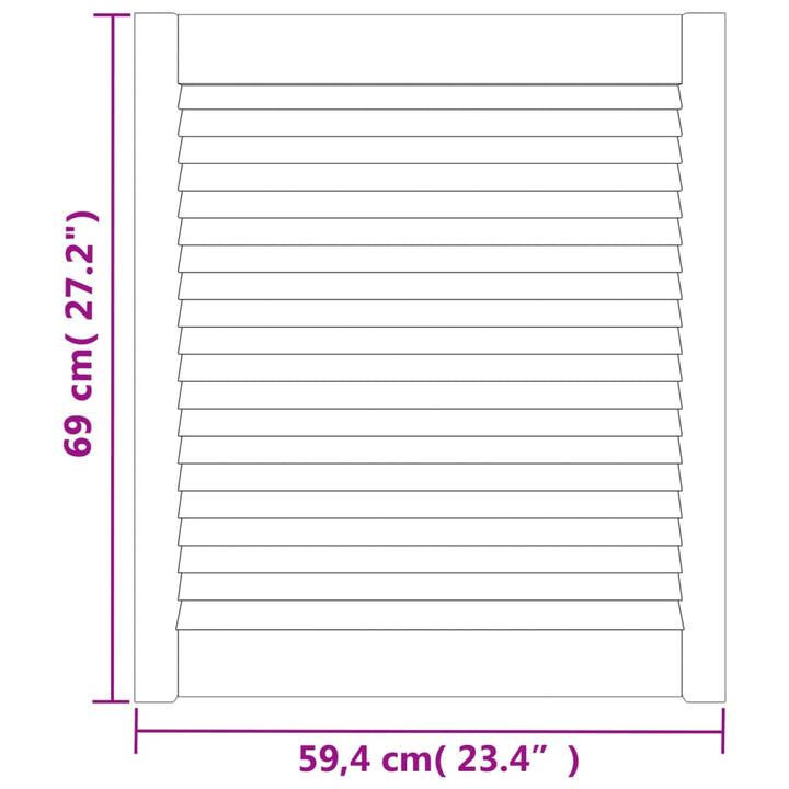 Uși Dulap Design Lambriu 4 Buc. 69X59,4 Cm, Lemn Masiv Pin