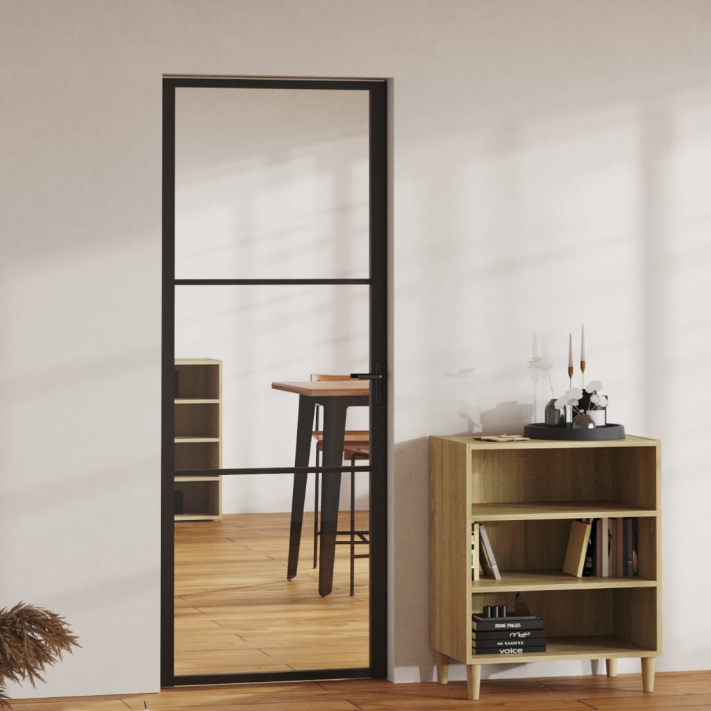 Ușă De Interior, 93X201,5 Cm, Alb, Sticlă Mată Și Aluminiu