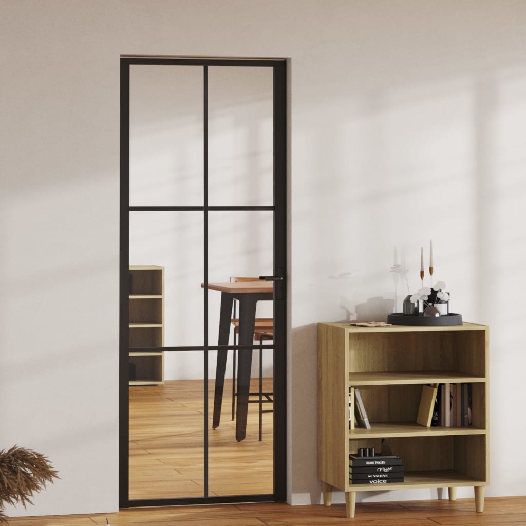 Ușă De Interior, 93X201,5 Cm, Alb, Sticlă Mată Și Aluminiu