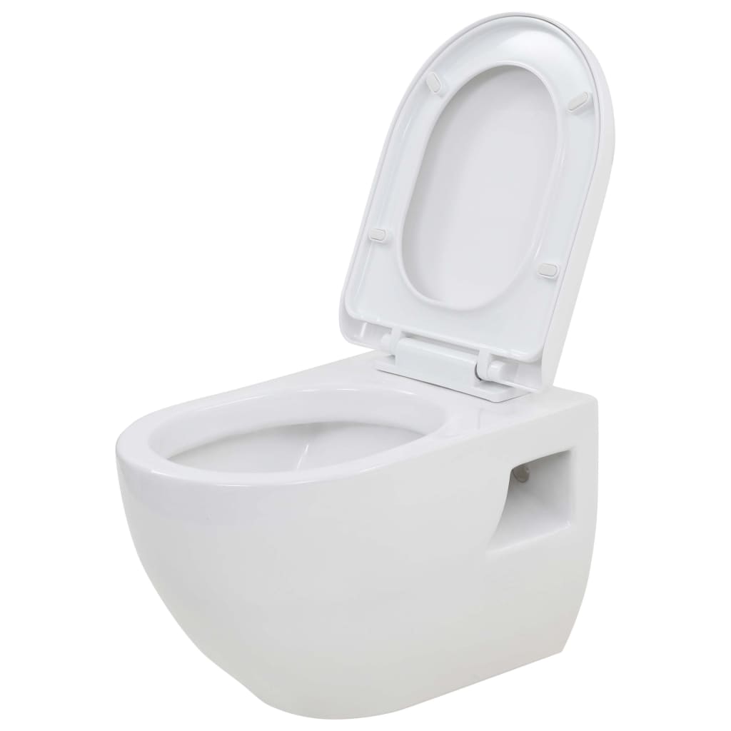 Vas Toaletă Suspendat Cu Rezervor Încastrat Înalt, Ceramică