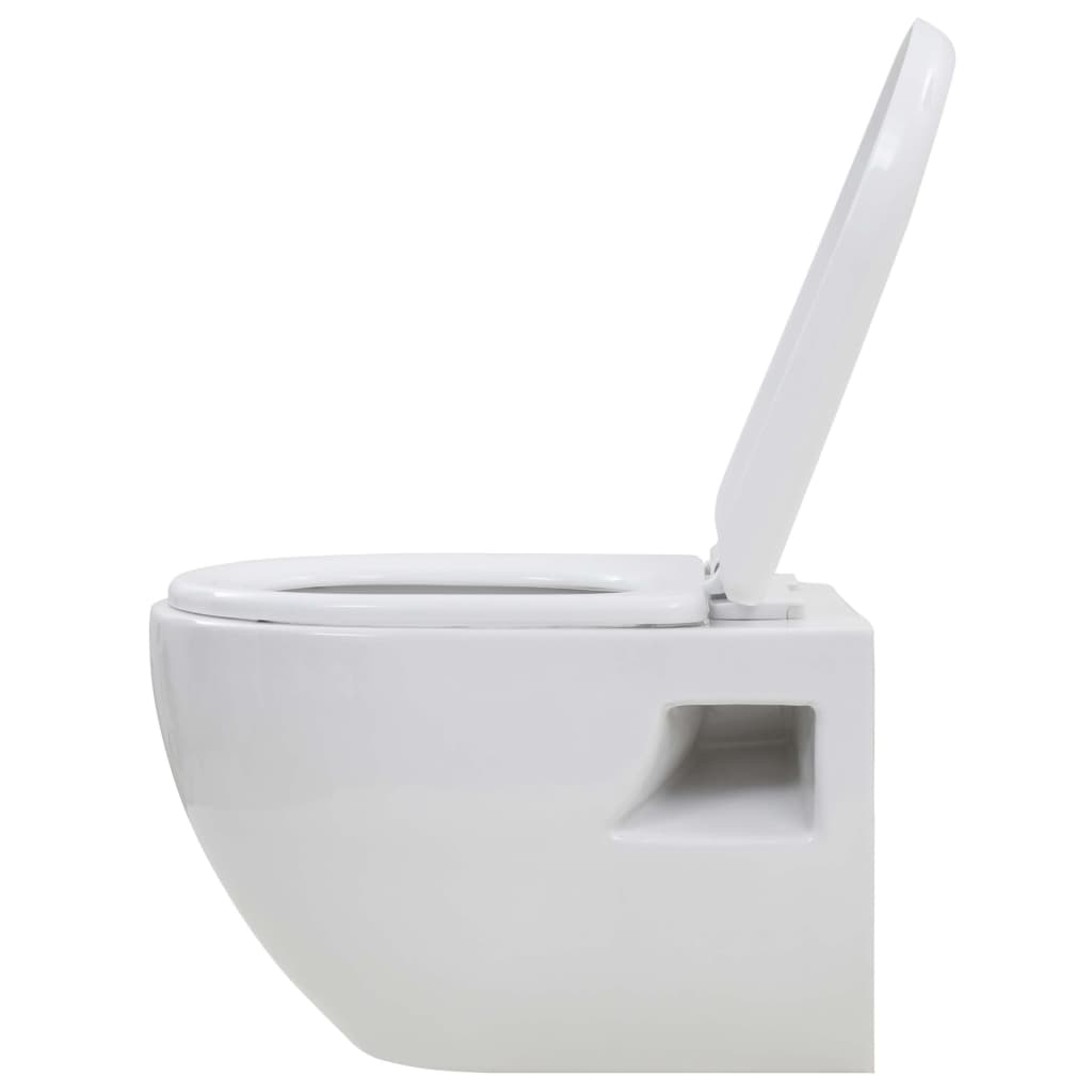 Vas Toaletă Suspendat Cu Rezervor Încastrat Înalt, Ceramică