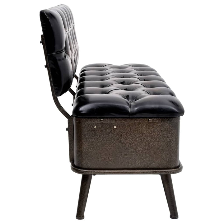 Bancă De Depozitare Cu Spătar, , 110 Cm, Piele Ecologică