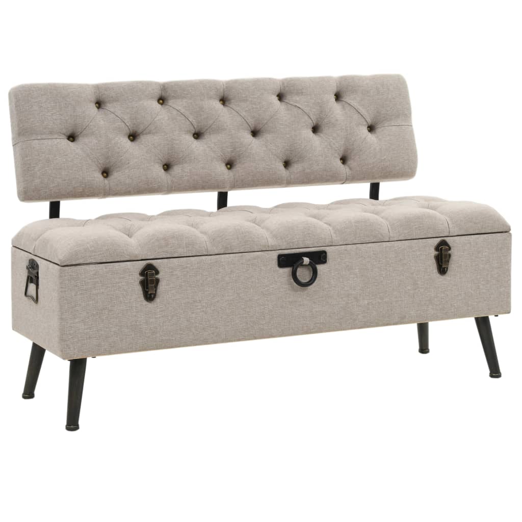 Bancă De Depozitare Cu Spătar, , 110 Cm, Piele Ecologică