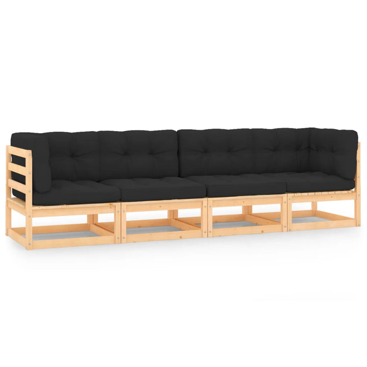 Set Mobilier De Grădină Cu 4 Locuri, , Lemn Masiv De Pin