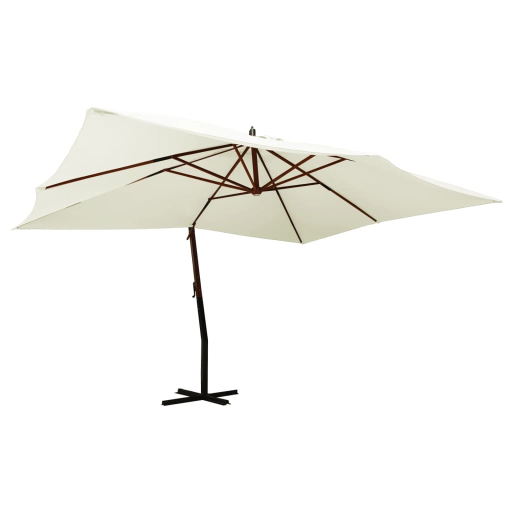 Umbrelă De Grădină Consolă Stâlp Lemn 400 X 300Cm