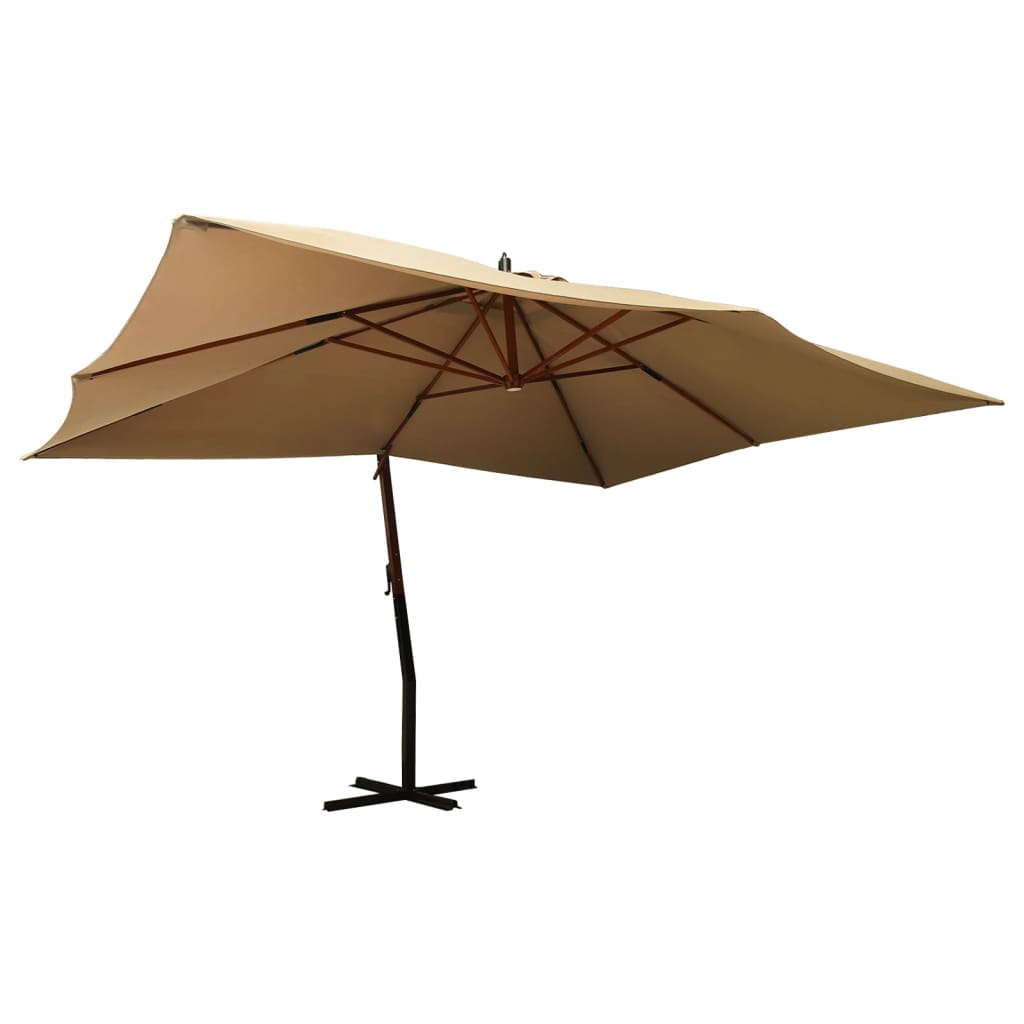 Umbrelă De Grădină Consolă Stâlp Lemn 400 X 300Cm