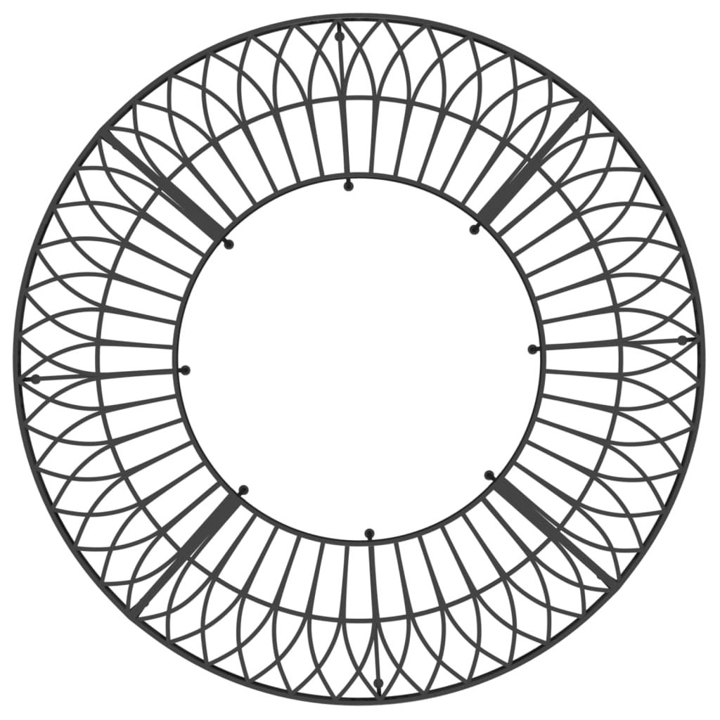 Bancă Circulară De Copac, Negru, Ø160 Cm, Oțel