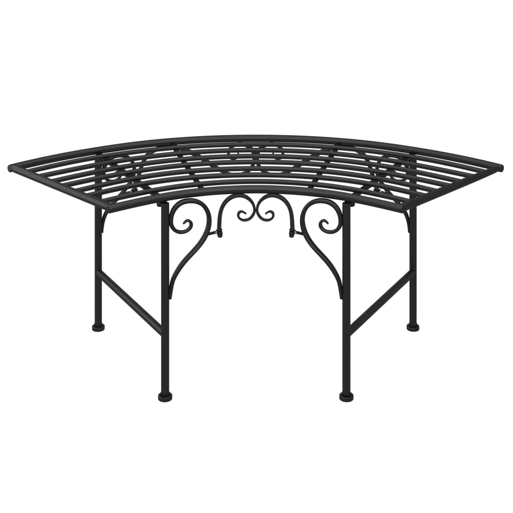 Bancă De Copac, Negru, 113 Cm, Oțel