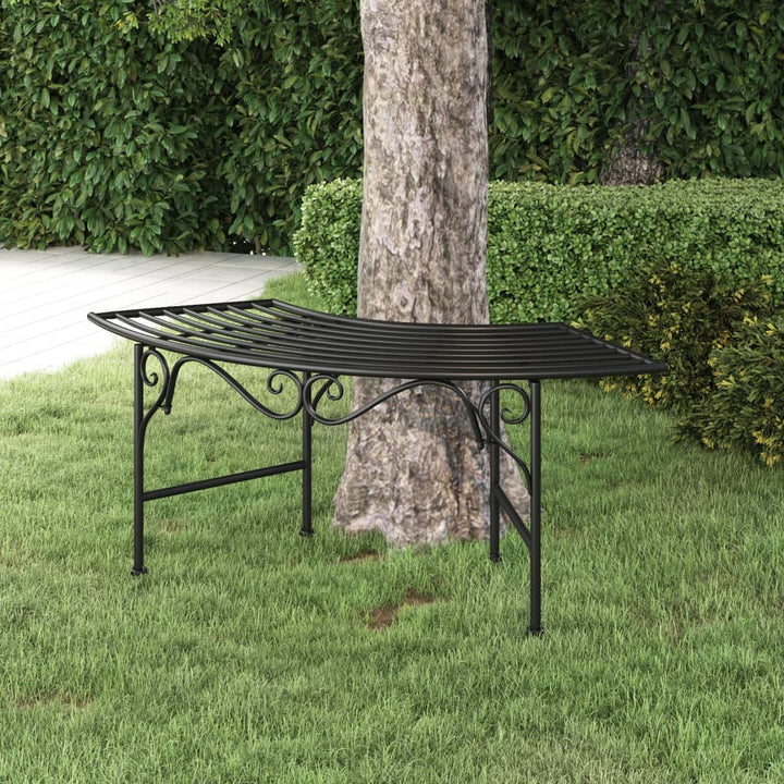 Bancă De Copac, Negru, 113 Cm, Oțel