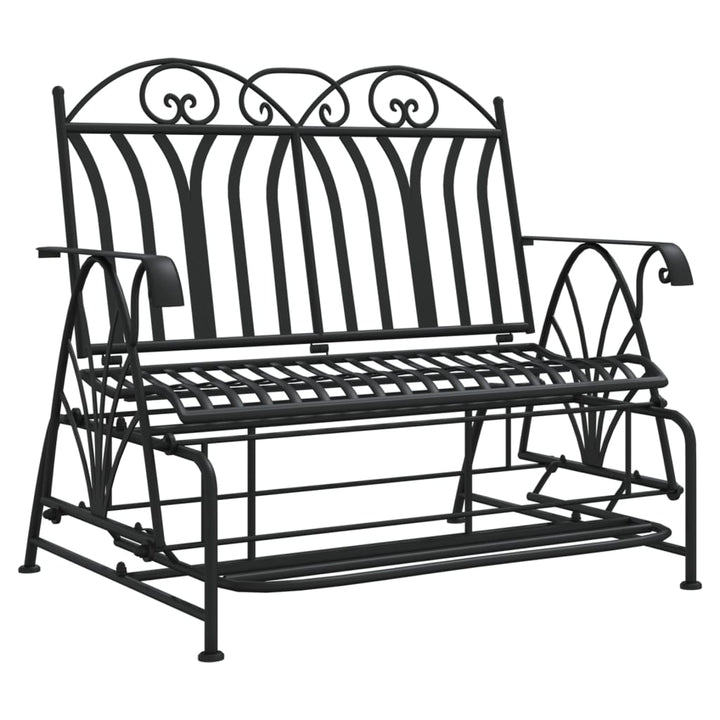 Bancă Glisantă Cu 2 Locuri, Negru, 114 Cm, Oțel