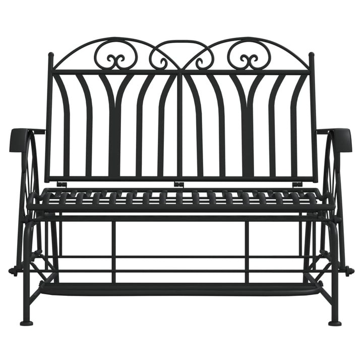 Bancă Glisantă Cu 2 Locuri, Negru, 114 Cm, Oțel