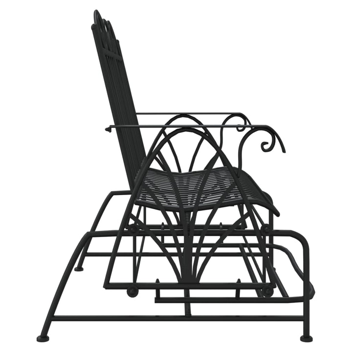Bancă Glisantă Cu 2 Locuri, Negru, 114 Cm, Oțel
