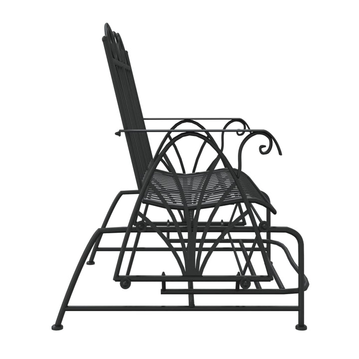 Bancă Glisantă Cu 2 Locuri, Negru, 114 Cm, Oțel
