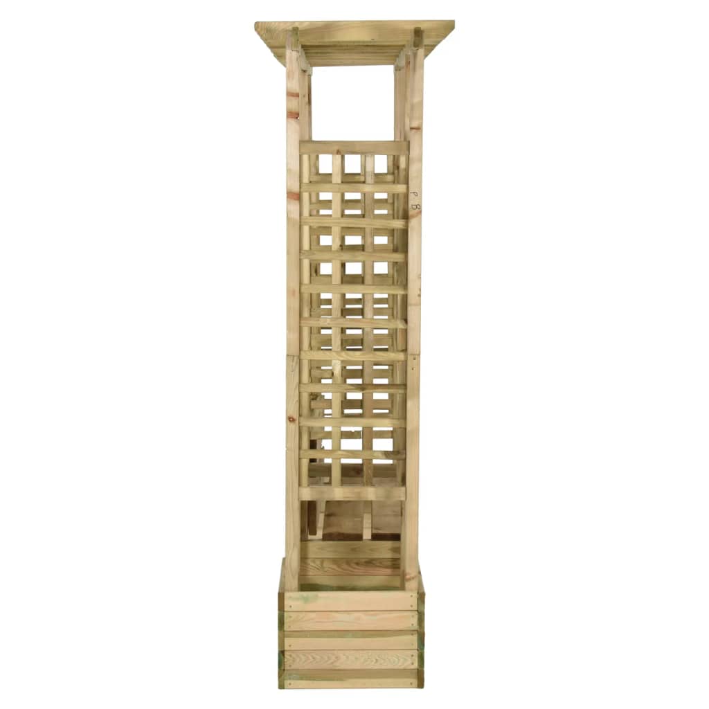 Pergolă De Grădină Cu Bancă Și Jardinieră Lemn Masiv Pin Tratat