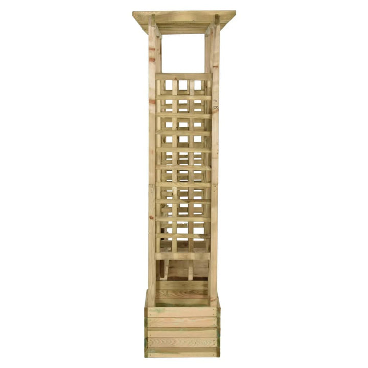 Pergolă De Grădină Cu Bancă Și Jardinieră Lemn Masiv Pin Tratat
