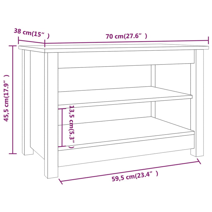 Bancă Pentru Pantofi, 70X38X45,5 Cm, Lemn Masiv De Pin