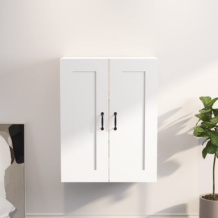 Dulap De Perete Suspendat, Alb Extralucios, 69,5X32,5X90 Cm