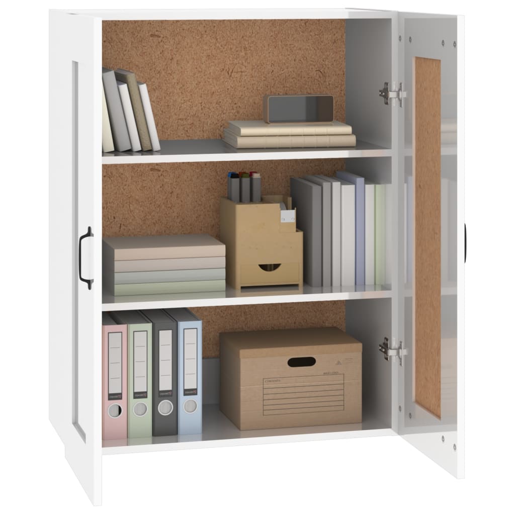 Dulap De Perete Suspendat, Alb Extralucios, 69,5X32,5X90 Cm