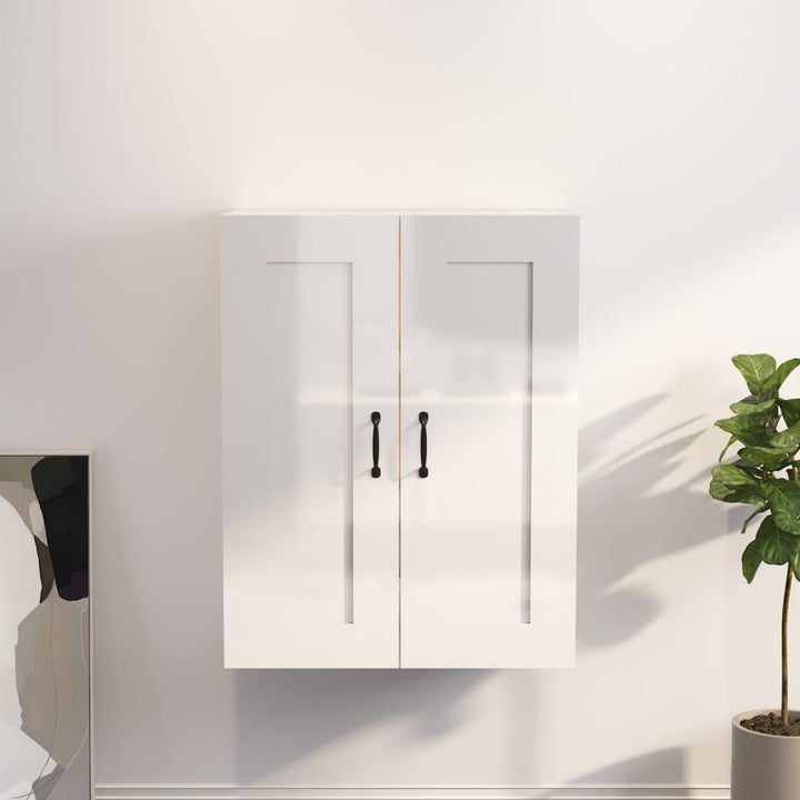 Dulap De Perete Suspendat, Alb Extralucios, 69,5X32,5X90 Cm