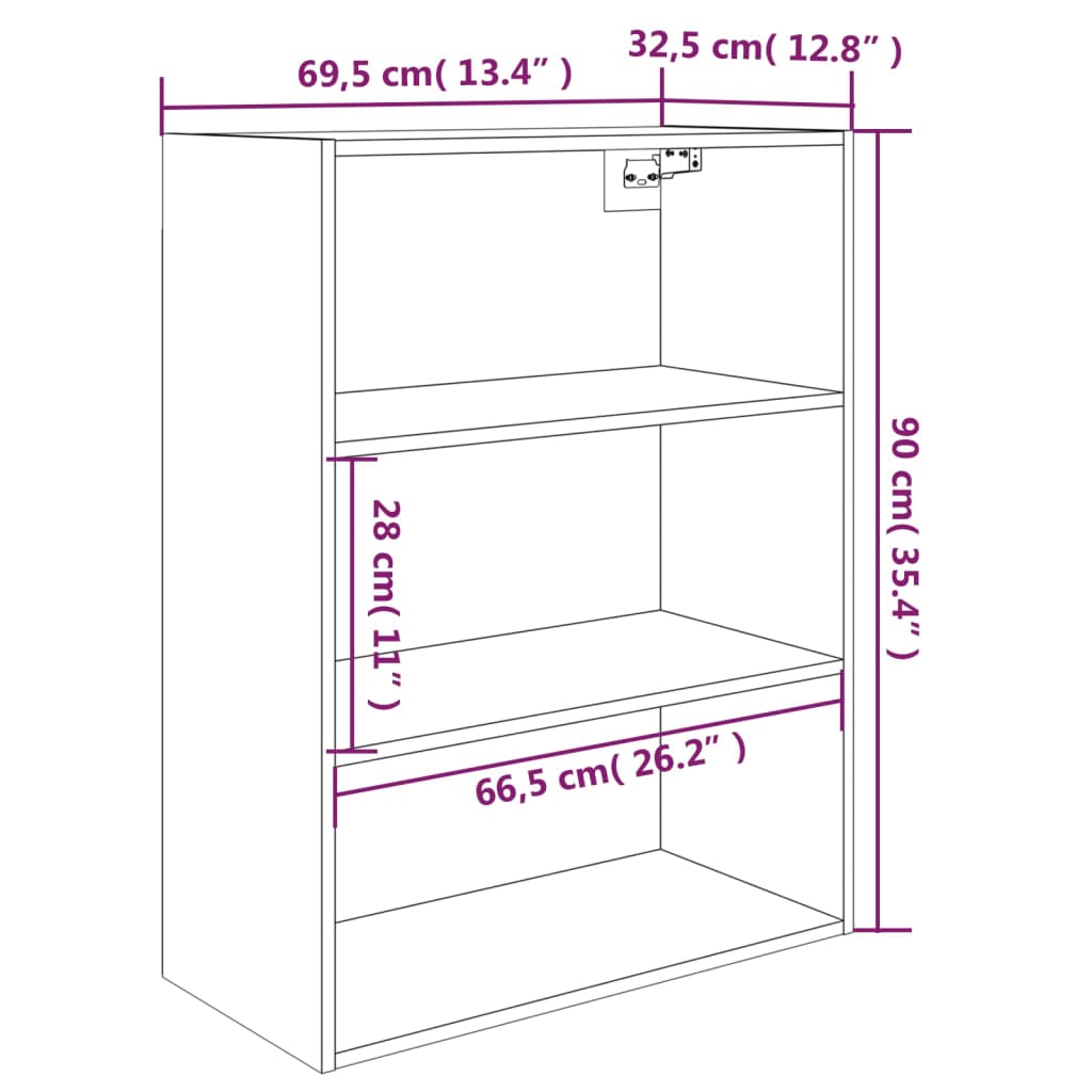 Dulap De Perete Suspendat, , 69,5X32,5X90 Cm