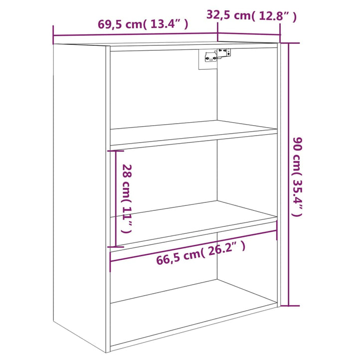 Dulap De Perete Suspendat, , 69,5X32,5X90 Cm