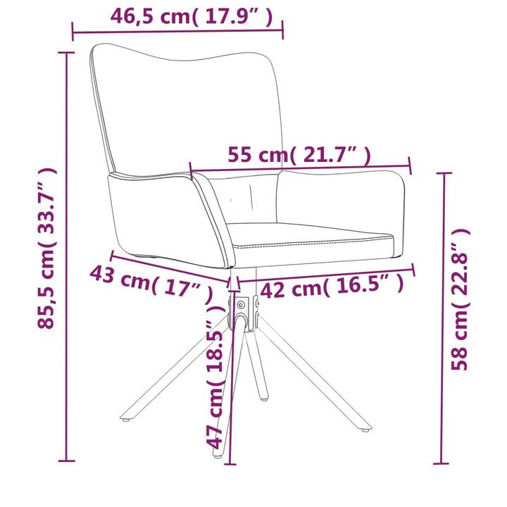 Scaune De Bucătărie Pivotante, 2 Buc., , Catifea