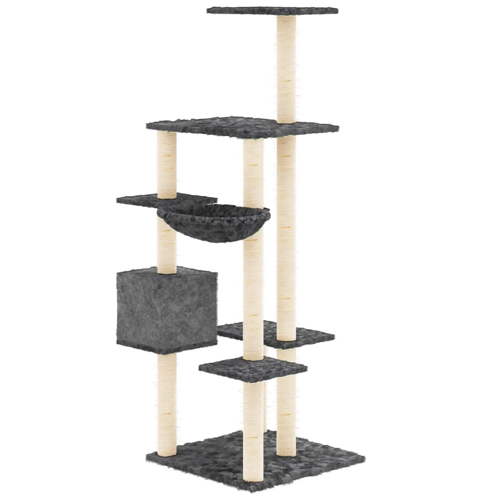 Ansamblu Pisici Cu Stâlpi Din Funie Sisal, , 142 Cm