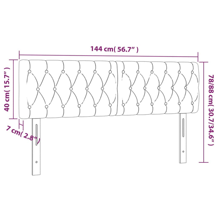 Tăblii De Pat, 2 Buc, , 72X7X78/88 Cm, Catifea Gri Deschis