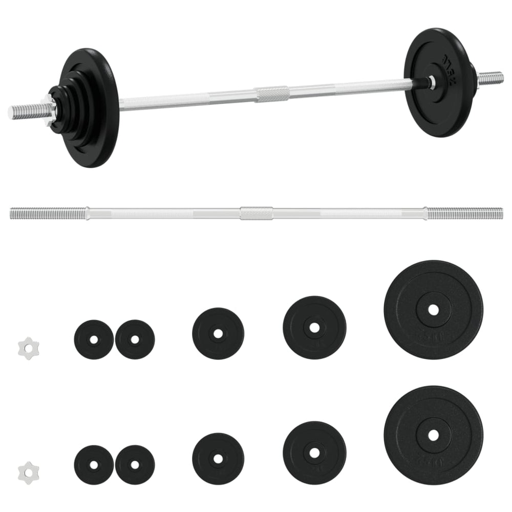 Set De Halteră Cu Discuri, 30 Kg, Fontă