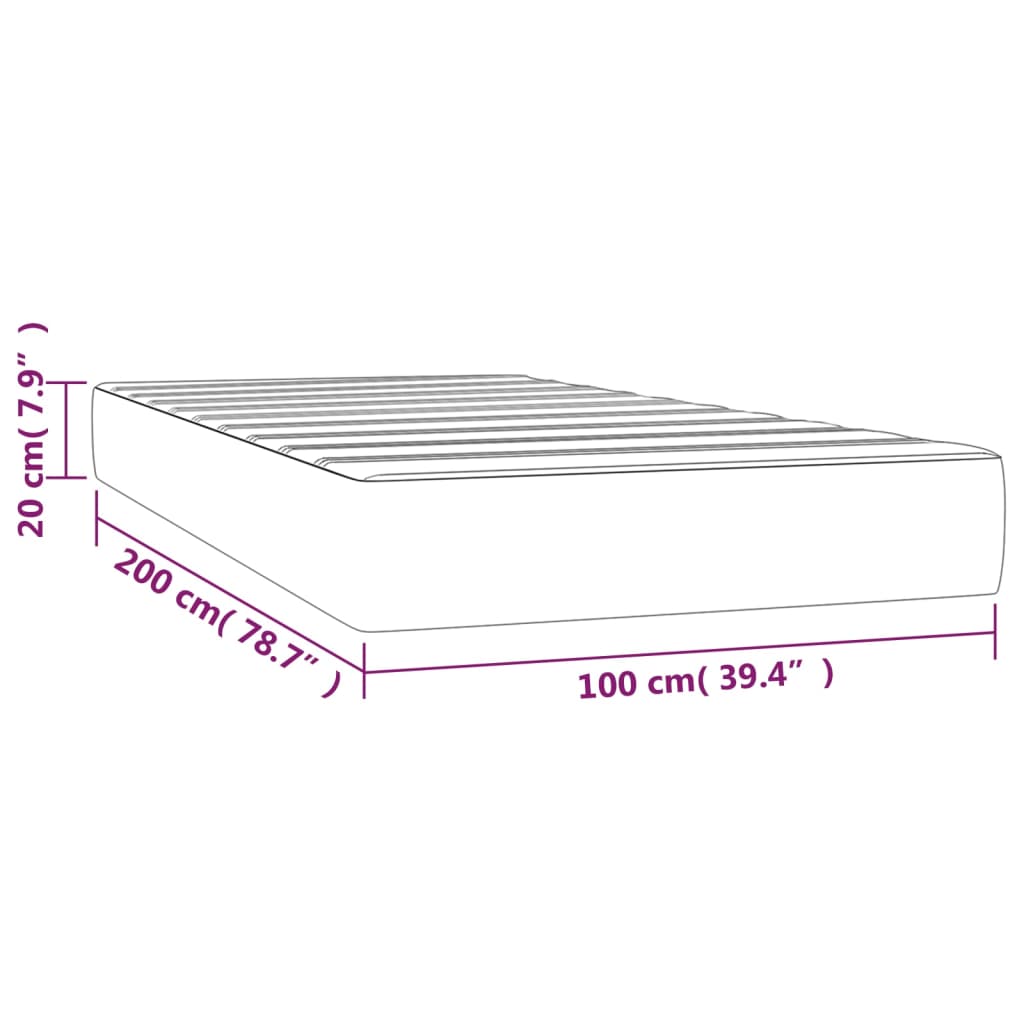 Saltea De Pat Cu Arcuri, , 100X200X20 Cm, Piele Eco