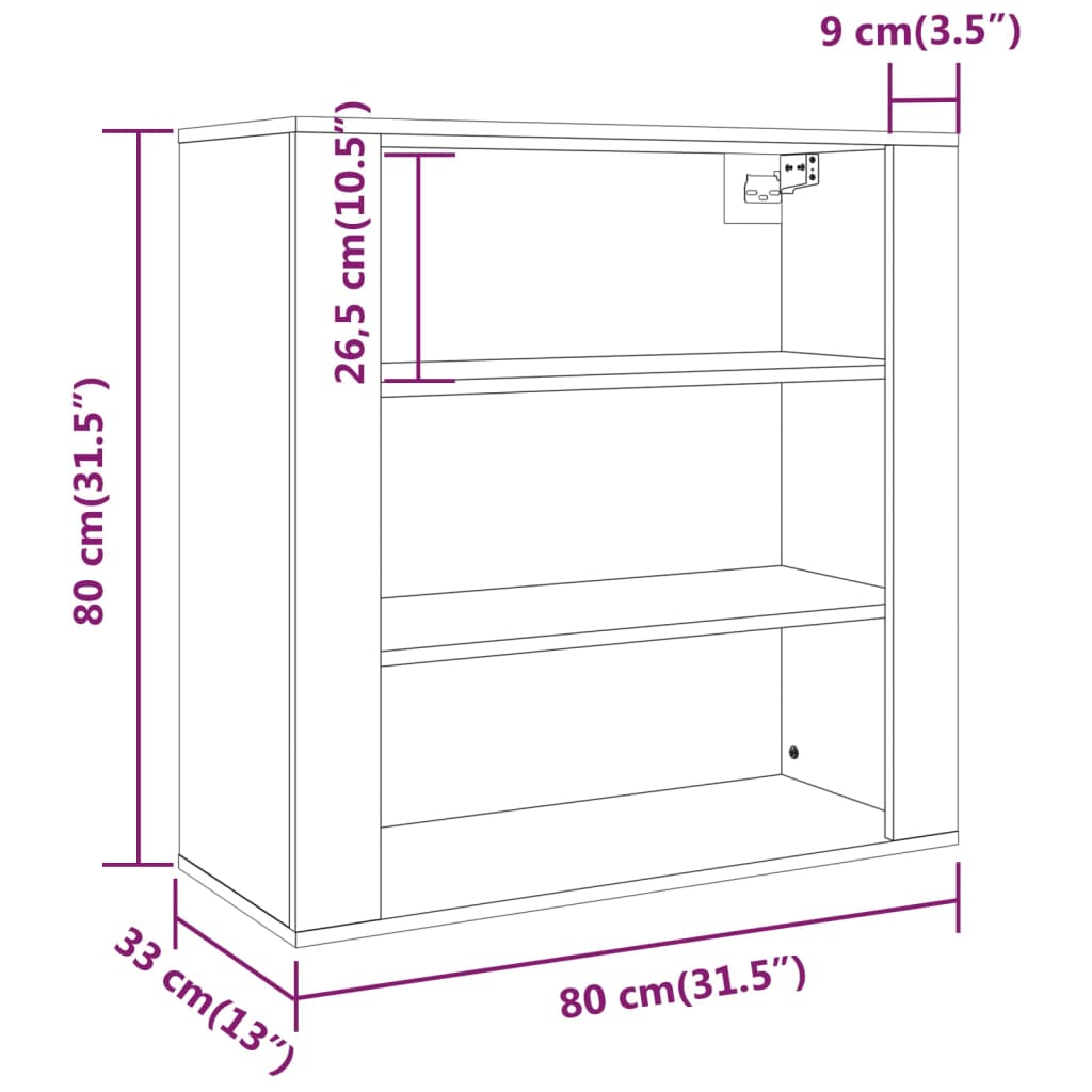 Dulap De Perete, , 80X33X80 Cm, Lemn Prelucrat