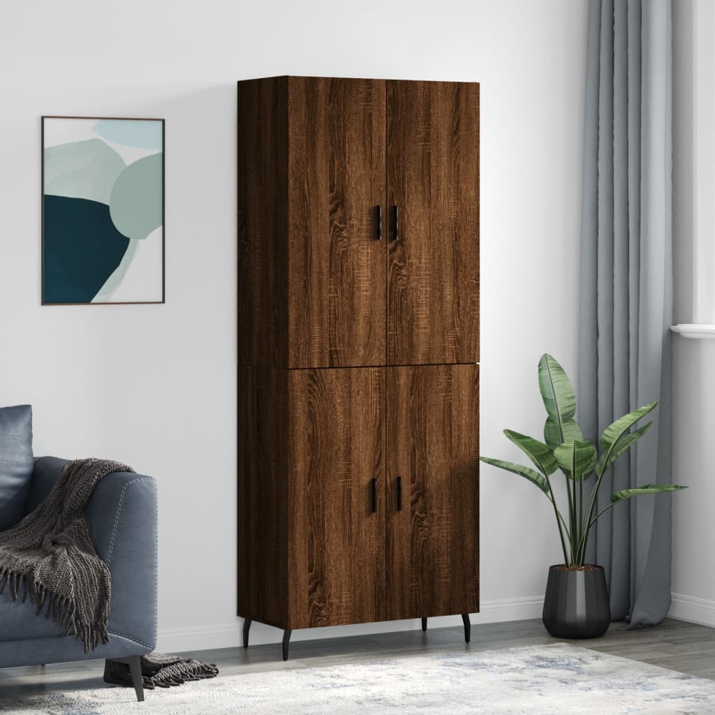 Dulap Înalt, Gri Sonoma, 69,5X34X180 Cm, Lemn Compozit