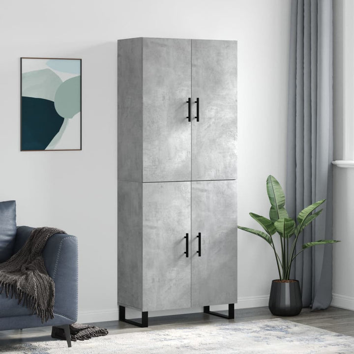 Dulap Înalt, Gri Sonoma, 69,5X34X180 Cm, Lemn Compozit