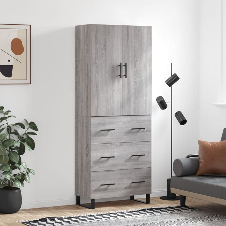 Dulap Înalt, Gri Sonoma, 69,5X34X180 Cm, Lemn Compozit