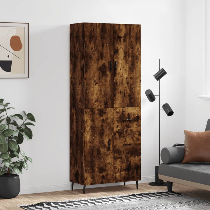 Dulap Înalt, Gri Sonoma, 69,5X34X180 Cm, Lemn Compozit