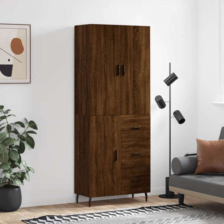 Dulap Înalt, Gri Sonoma, 69,5X34X180 Cm, Lemn Compozit